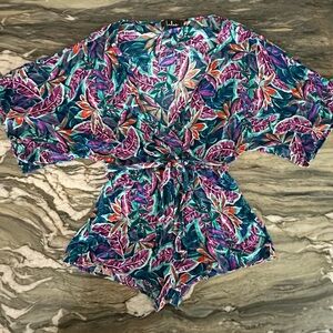 Lulu's Vibrant Tropical Print Romper